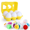 Toddler Toys - Color Matching Egg Set - Educational Color, Shapes And Sorting Recognition Skills - Puzzle For Kid Baby Boy Girl, Easter Basket Gift (6 Eggs)