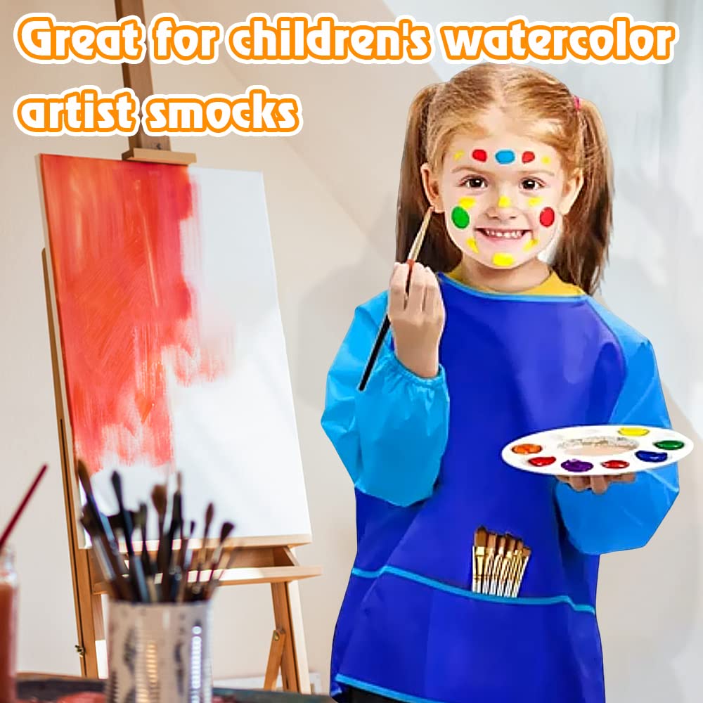 12Pcs Kids Art Smocks Toddler Smocks Waterproof Smocks For Kids Painting Colorful Children Aprons Artist Painting Smocks Long Sl