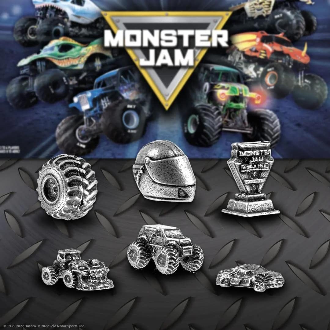USAOPOLY Monopoly: Monster Jam Game - Iconic Trucks, One Size, Plastic, Blue, Model MN149-651-002200-06