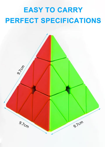 CFMOUR Pyramid Speed Cube - Moyu Meilong 3x3x3, Stickerless ABS Magic Cube, Fast Smooth Turning Puzzle for Kids & Adults