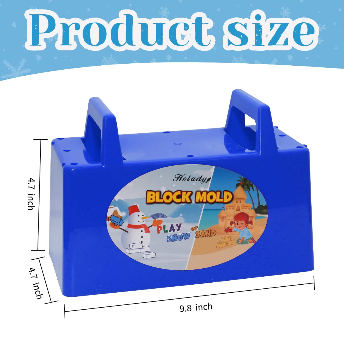 Holady Snow Fort Building Block,Snow Brick Maker and Sand Castle Mold, Beach and Snow Toys Kits for Kids, Outdoor Winter and Sum