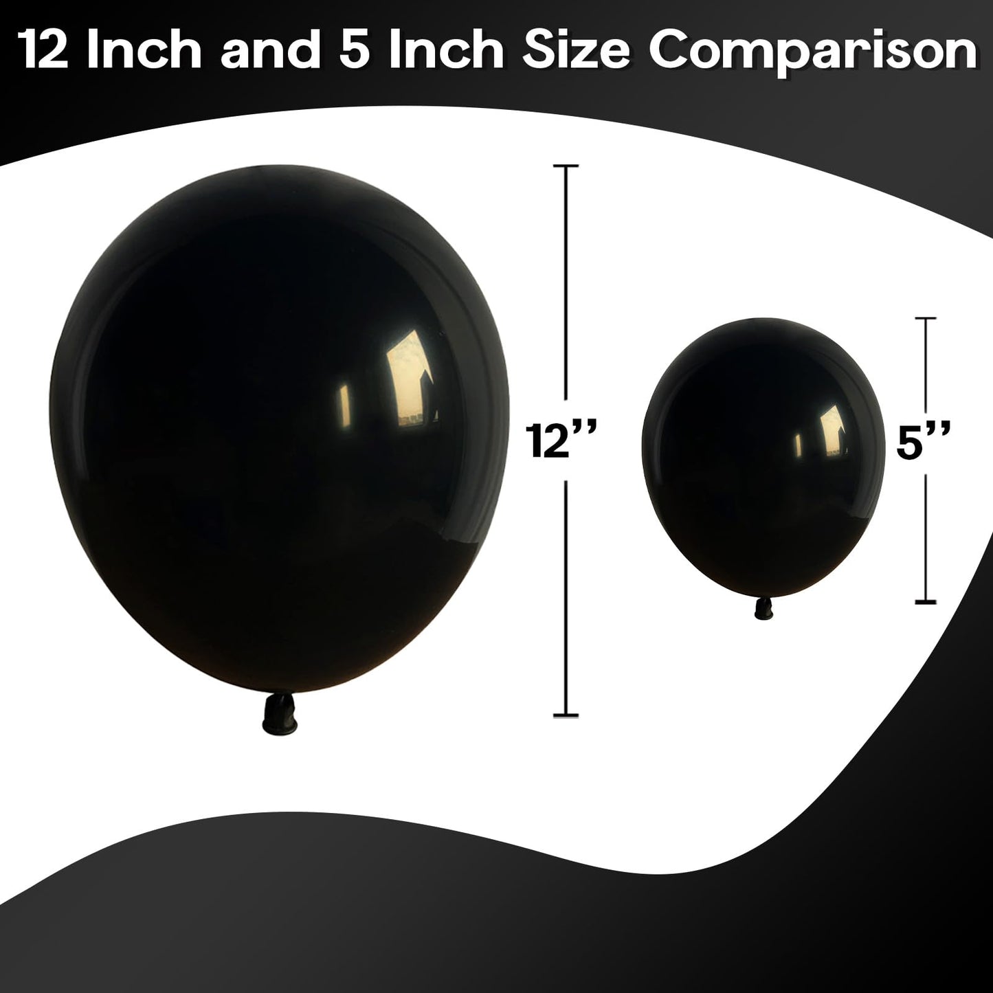 Jobkoo Black Balloons 5 Inch, 60 Pcs Small Black Balloon Matte Black Latex Balloons For Arch 5'' Mini Black Party Helium Balloon