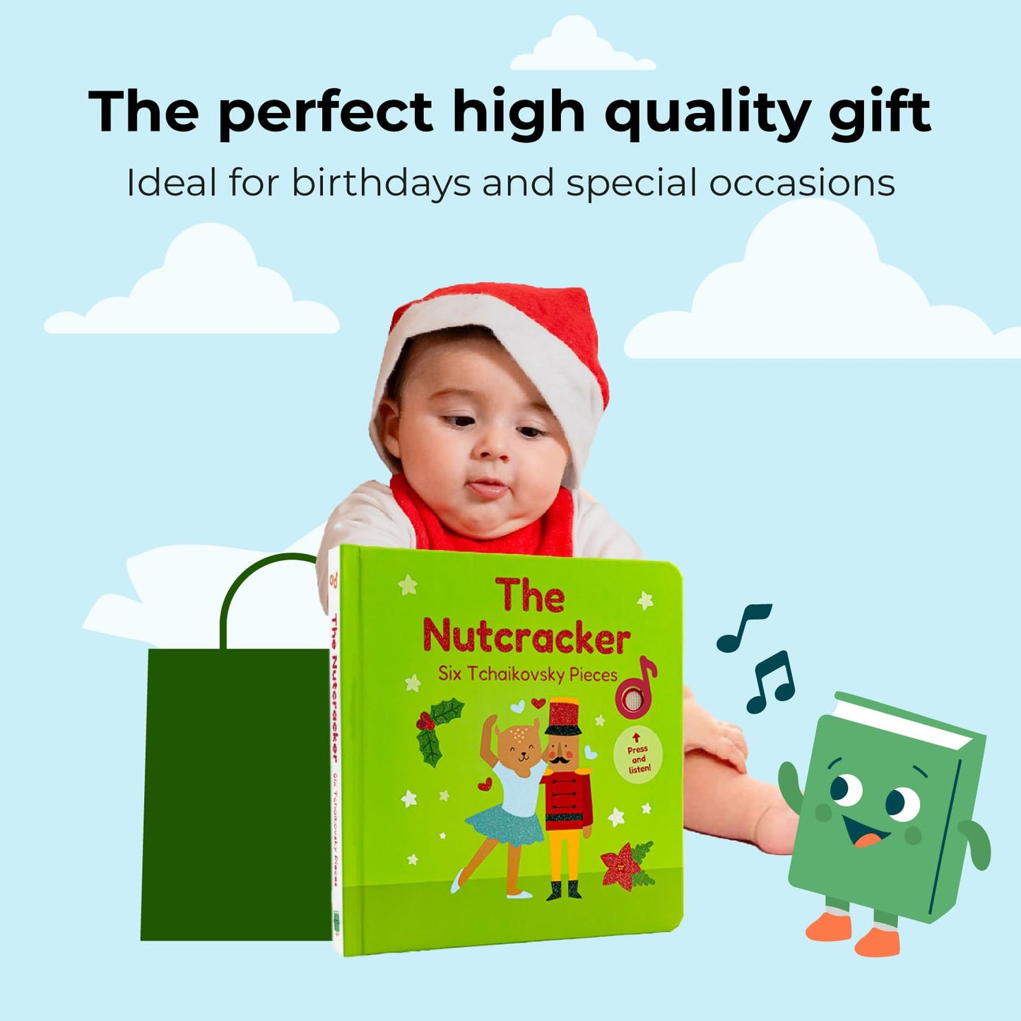 Cali's Books Musical Nutcracker Book for Toddlers | Rechargeable USB | Medium Size | Multi Color | Model A0012019-GC-06/19