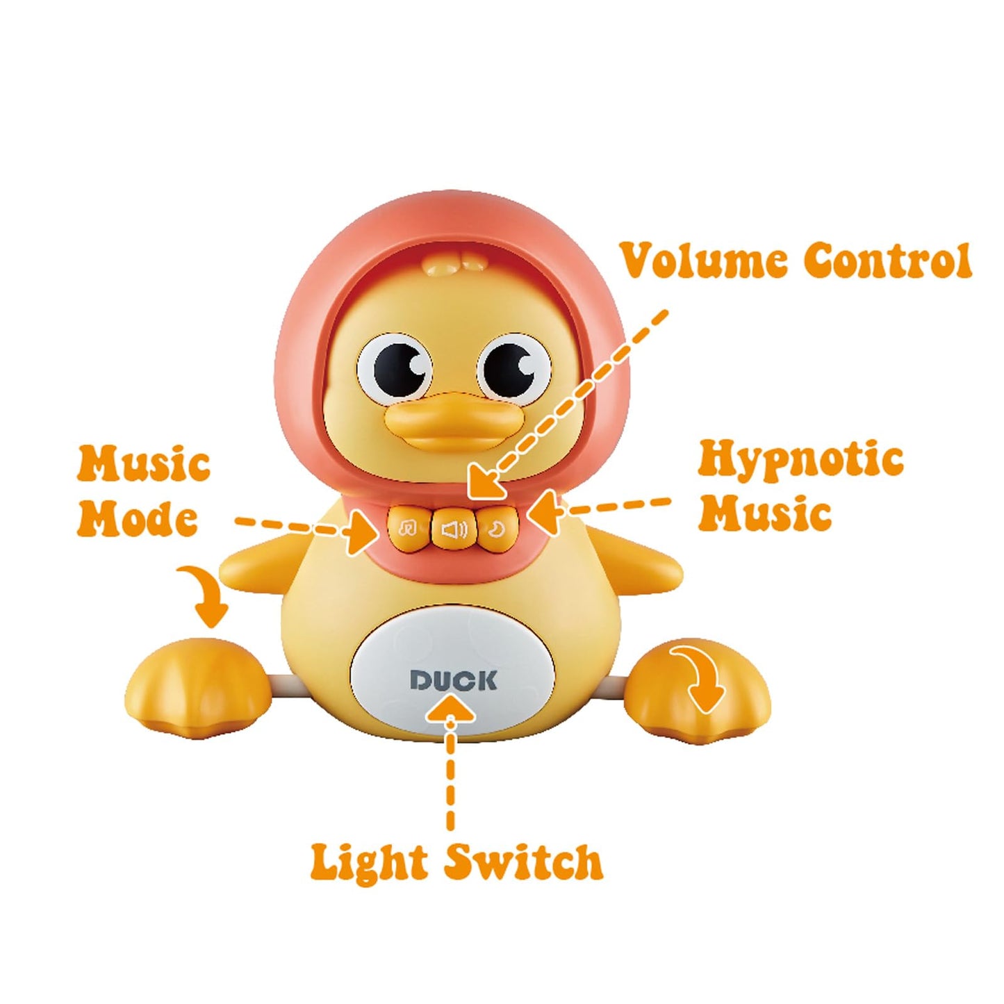 Yongshuo Baby Musical Duck Family Toys, Early Education Kids Toys For Boys Girls Swing/Walking/Lights/Dancing Infant Tummy Time Crawlingtoys Christmas Birthday Gifts (With 2 Pcs Baby Duck)