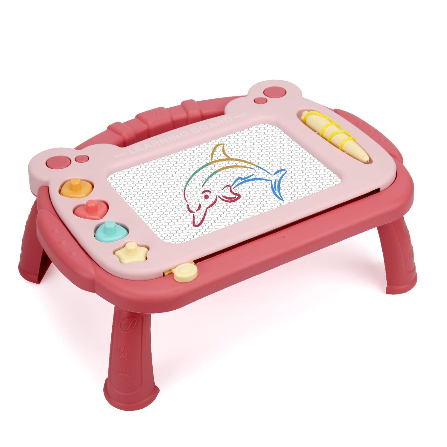 Hcfjeh Magnetic Drawing Board, Sketch Doodle Board Toy, Educational Learning Toys For Toddlers 1-3, Birthday Gift For Boys Girls 2 Year Old(Red)