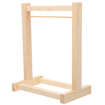 Toddmomy 1Pcs Miniature Doll Garment Rack, Wooden Doll Garment Rack Mini Dollhouse Clothes Hangers For Doll Wardrobe Furniture A