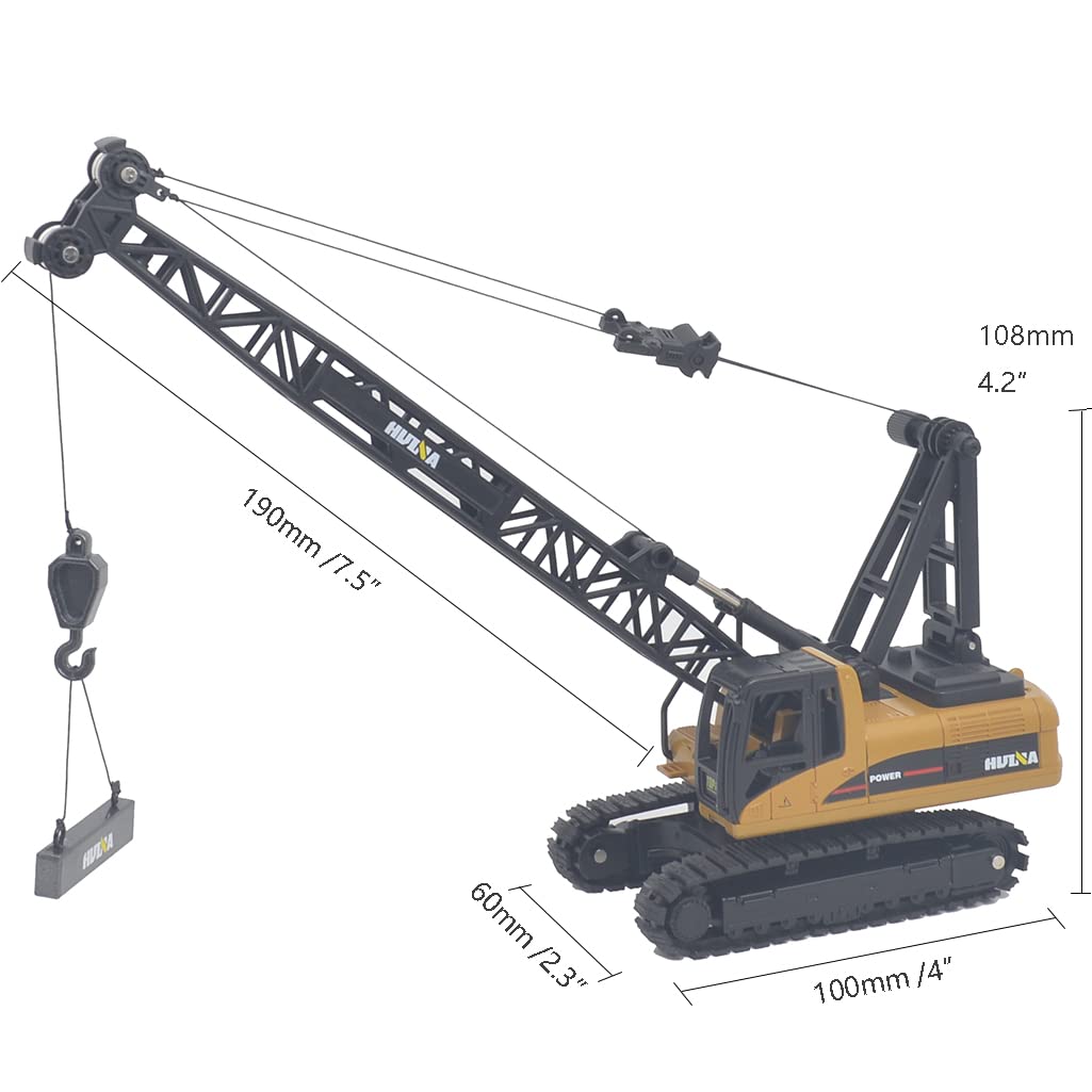 Ailejia Construction Trucks Toys Crane Truck 1/50 Scale DieCast Truck Engineering Car Metal Construction Vehicles Crane Machine