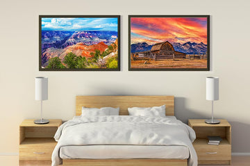 Wishdiam Jigsaw Puzzles For Adults,2 Pack 1000 Pieces Puzzles,Barn And Grand Teton National Park In Wyoming & Morning Light At Grand Canyon Arizona Usa, A Scenic Birthday Gift For Mom And Girl Friend