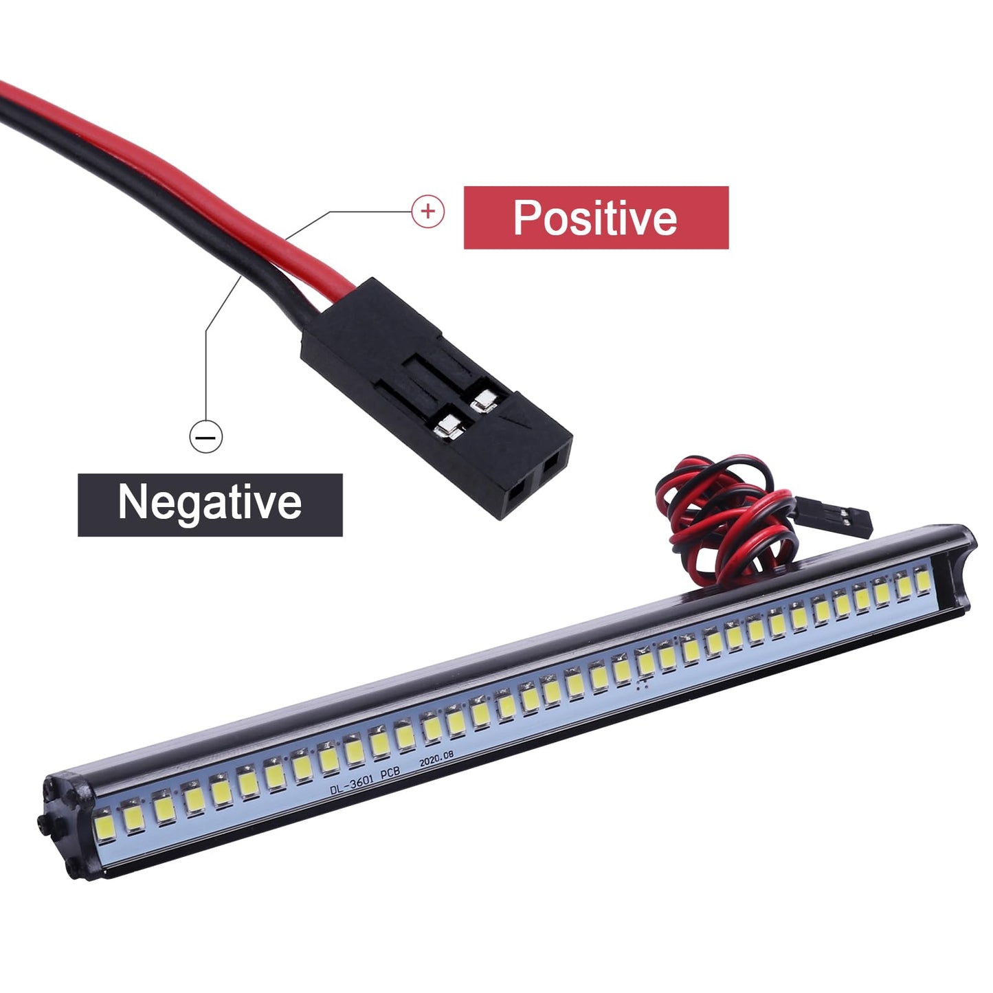 FriHobby 36 LED RC Light bar Roof LED Lamp Kit Headlights for TRX4 SCX10 & SCX10 II Traxxas Slash 2WD 4X4 Redcat Gen7 Gen 8 Craw