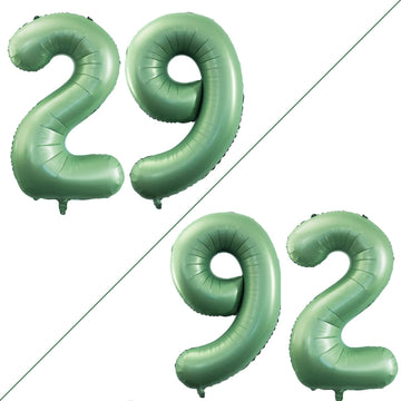 Goer Number 29 Balloons For 29Th Birthday Party Decorations,42 Inch Jumbo Foil Helium 92 Balloons For 92Nd Birthday 2029 New Year Eve Graduation Party Decoration (Sage Green)