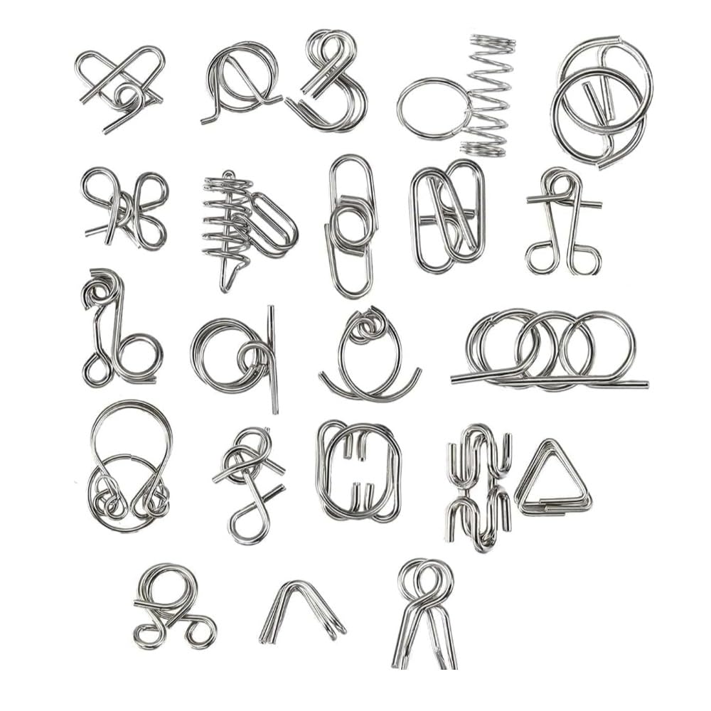 Famous Quality Mind Challenging Game - Brain Teasers Metal Wire Puzzle - Best Toys For Gifts, Party Favors, Prizes, Disentanglem