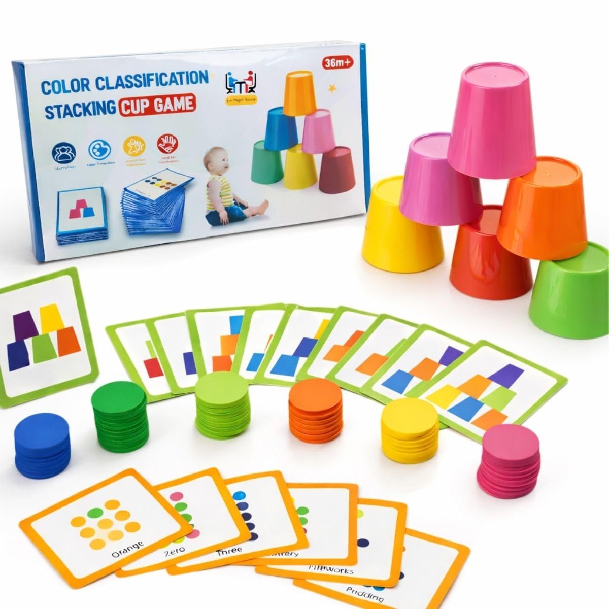 Baitahaus Educational Color Classification Stacking Cup Game