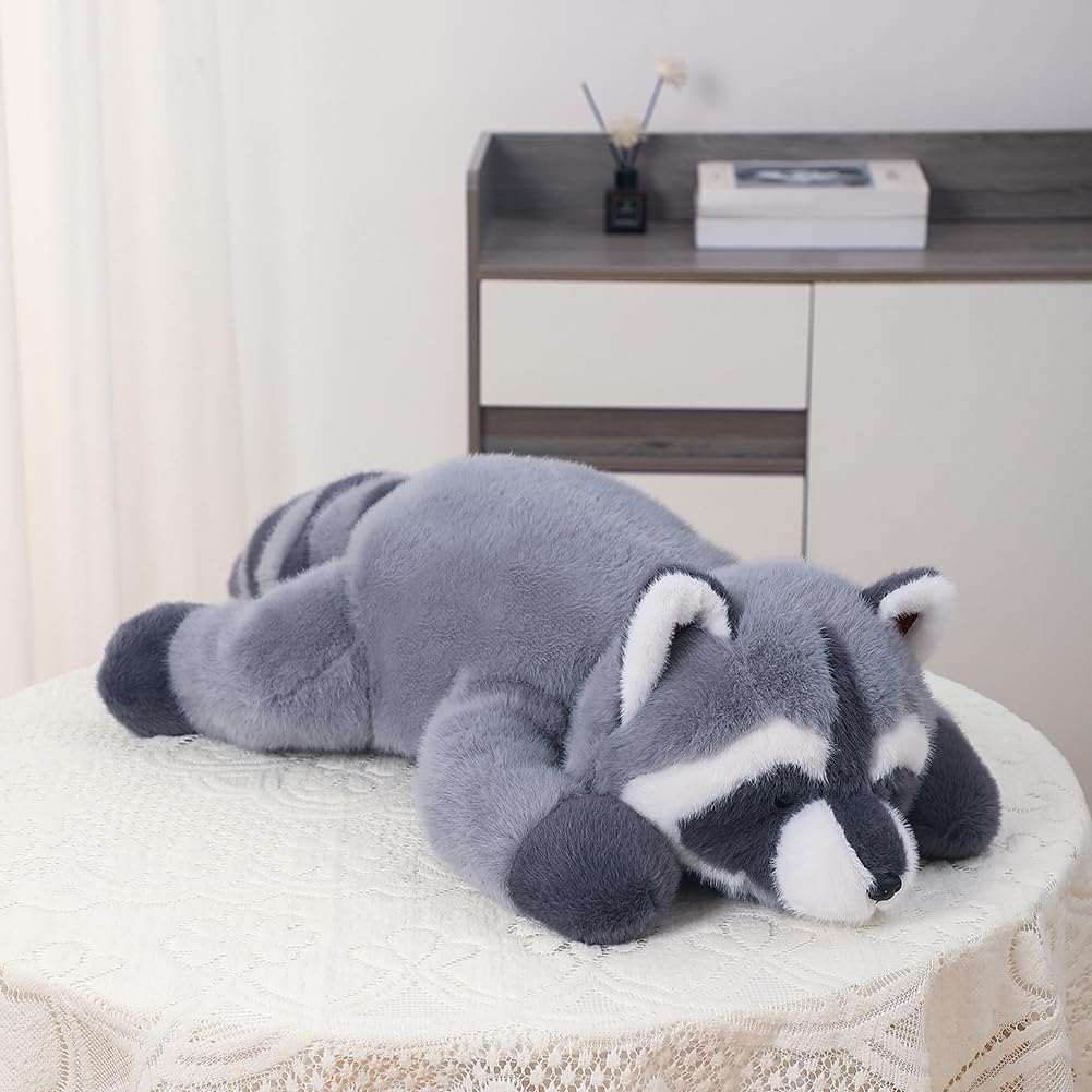 Labauxite Raccoon Plush, Raccoon Stuffed Animals, Cute Plush Toys Realistic Raccoons Body Pillow Hug Sleeping Fluffy Animal Toys