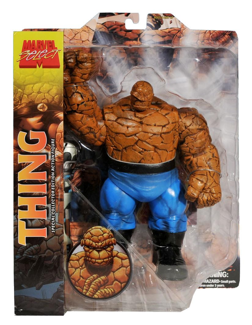 Diamond Select Toys Marvel Select Thing 8-Inch Action Figure With 14 Points Of Articulation And Side-Panel Artwork