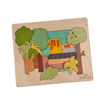 Rainforest Demolition Multilayered Wooden Puzzles For Kids | 24 Piece Jigsaw Puzzle For Kids | Learning Educational Toy And Gift For Boys Girls 3+ Years