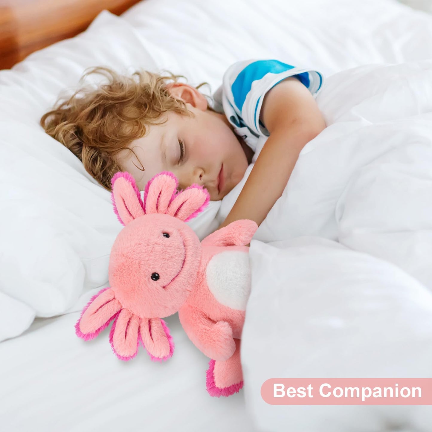 Suzzipals Heatable & Coolable Standing Axolotl Plush, Microwavable Heating Pad Stuffed Animal For Soothing & Relaxation, Cute Pl