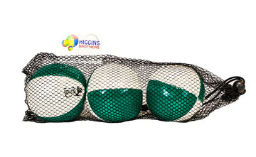 Juggling Balls Professional Style Set Of 3 - How To Juggle Kit With Bean Bags For Juggling For Beginners With Vibrant Colors, Great Feel, Ultra Durable (White/Green)