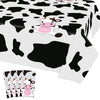 4 Pcs Cow Print Plastic Tablecloth, Farm Animal Themed Parties Tablecovers For Cow Theme Birthday Party Supplies, Black And Whit