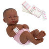 Jc Toys - La Newborn First Day African American| Anatomically Correct Real Girl Baby Doll | 14'' All-Vinyl | Made In Spain | Des