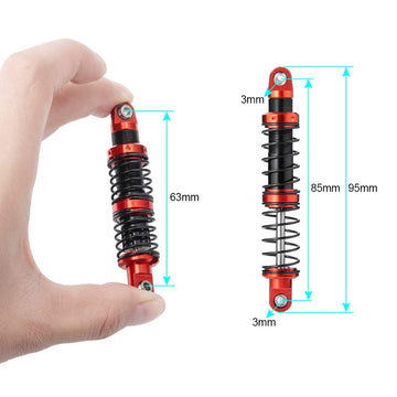 Que-T 4pcs Metal Shock Absorber Damper for 1/10 RC Crawler Car SCX10 D90 TRX4 TRX6 (85mm)