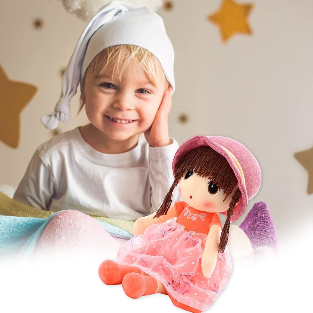 Ikasus Rag Dolls For Girls,Plush Baby Doll Girl For Kids, 17.7 Sweetheart Soft Baby Doll Cloth Dolls,Plush Stuffed Toy With Hat