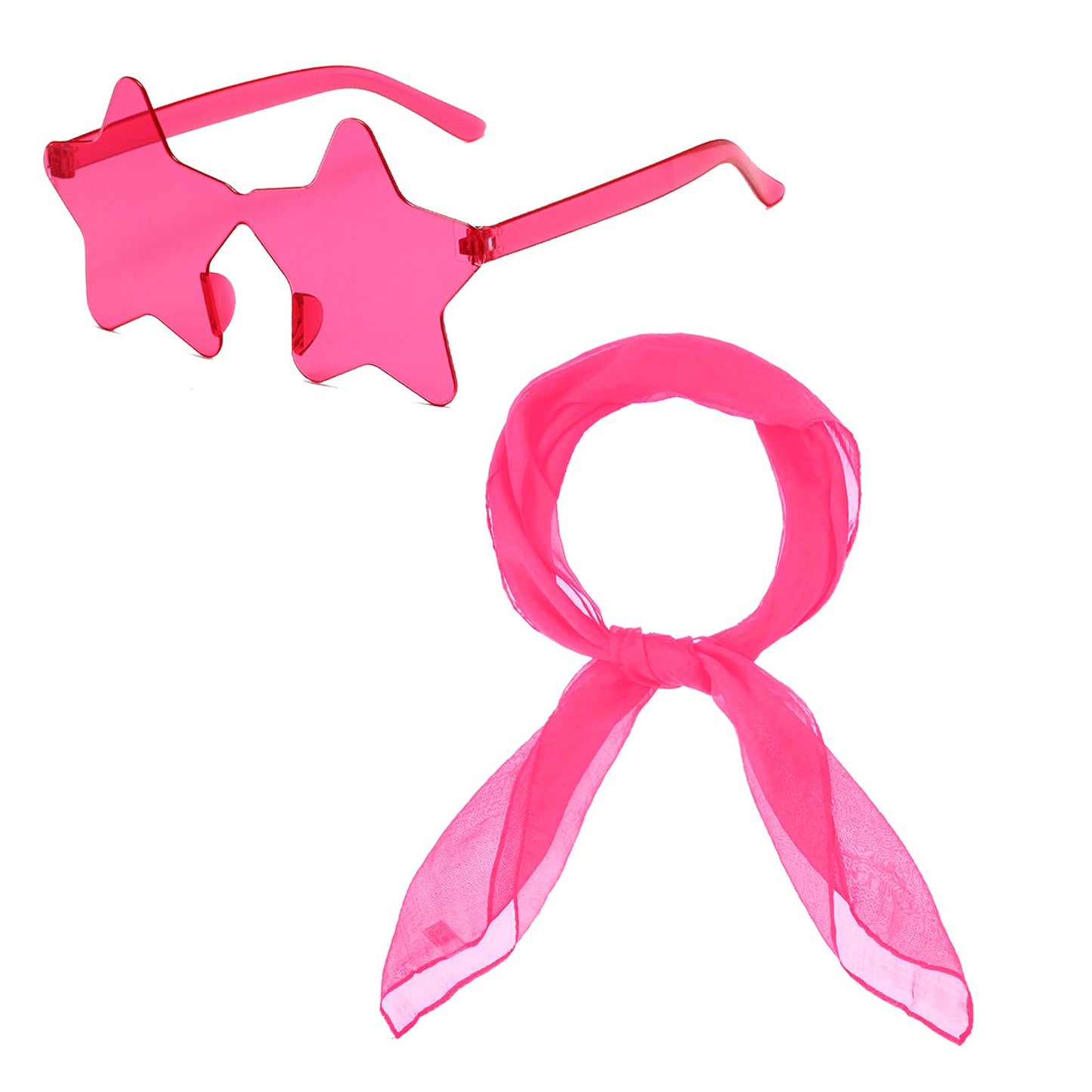 1950S Girls Poodle Skirt Dress Up Kit, Bobby Sock,Chiffon Scarf, 50S Costume Outfit For Kids Toddler (Hot Pink, 4-6 Yrs)