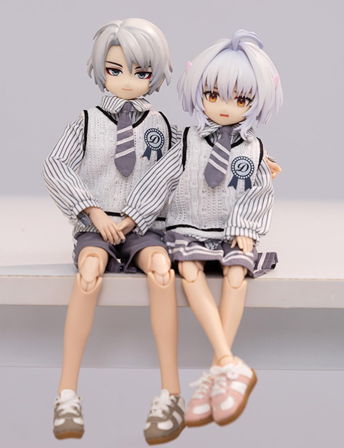 Ymy Ob22 Ob24 Doll Clothes Shirt Tie Waistcoat Dress Girls Uniform Set Bjd Doll Body Clothes Blythe (Blue)