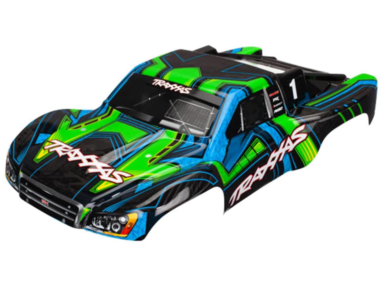 Traxxas TRA6844X Body, Slash 4X4, Green and Blue (Painted, Decals Applied)