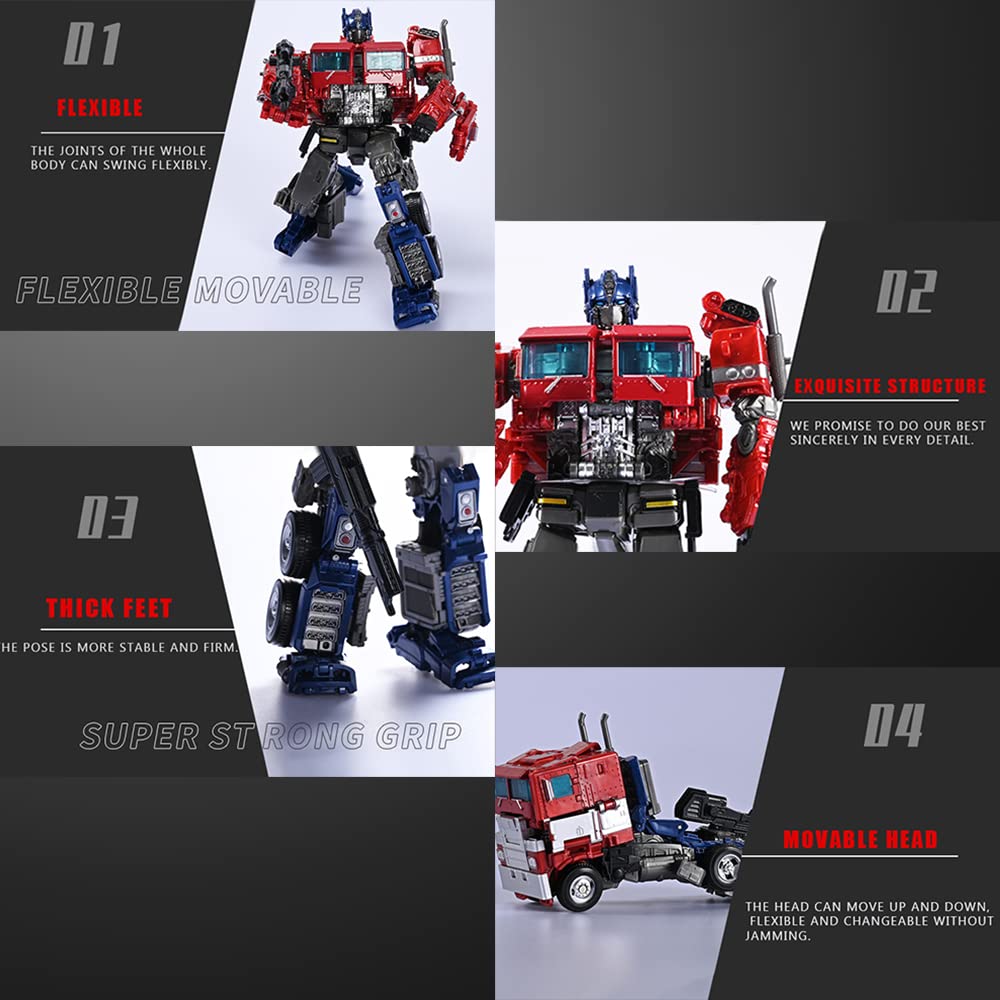 Vvbvv Deformation Action Figure Toy, Portable Car Model Alloy Deformed Robot Toy Gift For Kids Boys And Girls (Red 7.08 Inches)