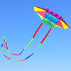 Beach Kites For Adults Large With Long Tail, 98 Inches Super Easy Flyer 3D Rainbow Box Kites, Come With 49 Feet Multi Colors Tails X 2, 300 Ft Kite String & Handle (Rainbow)