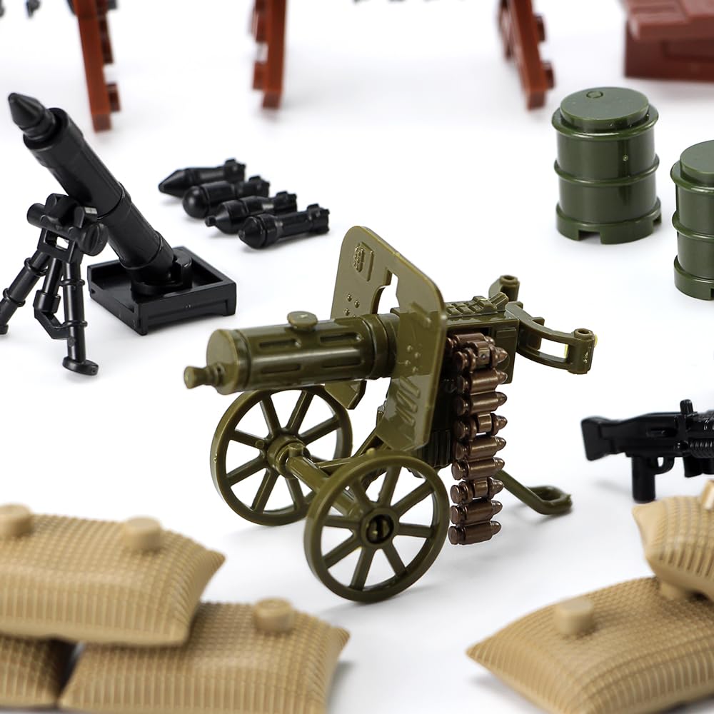 Feleph WW2 US Military Toy Weapons Set, Model T176, Small ABS Gear for Soldier Figures, Compatible with Major Brands