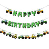 Sunbeauty Green Tractor Happy Birthday Banner Set With Tractor Garland Banner For Tractor Farm Themed Birthday Party Supplies De