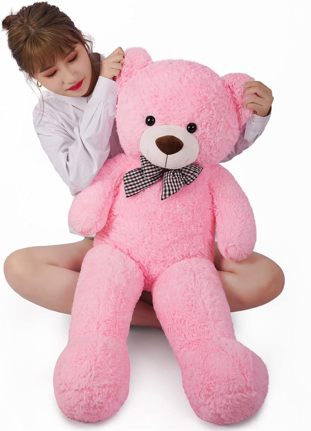 Giant Teddy Bear Stuffed Animals Plush Toy Life Size Big Plush Pink Teddy Bear For Kids Girlfriend, Soft Stuffed Bear Animals Fo