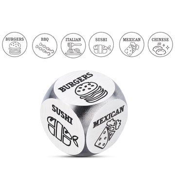 Valentines Gifts for Boyfriend Anniversary Steel Gift for Couples Food Date Night Decision Dice for Boyfriend Girlfriend Him Her
