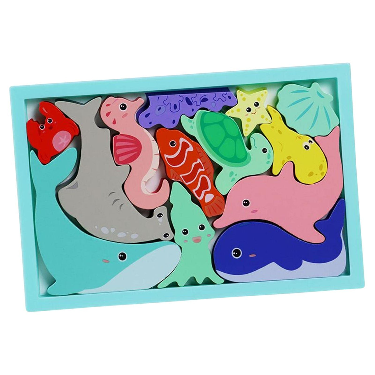 ATORSE Wooden Puzzles Jigsaw Educational Preschool Toys Boy and Girl Kids Baby Ocean