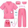 BIBUTY Doctor Costume for Kids Scrubs for Girls Boys, Pretend Play & Dress Up Clothes for Kids, Halloween Costumes for Girls Doc