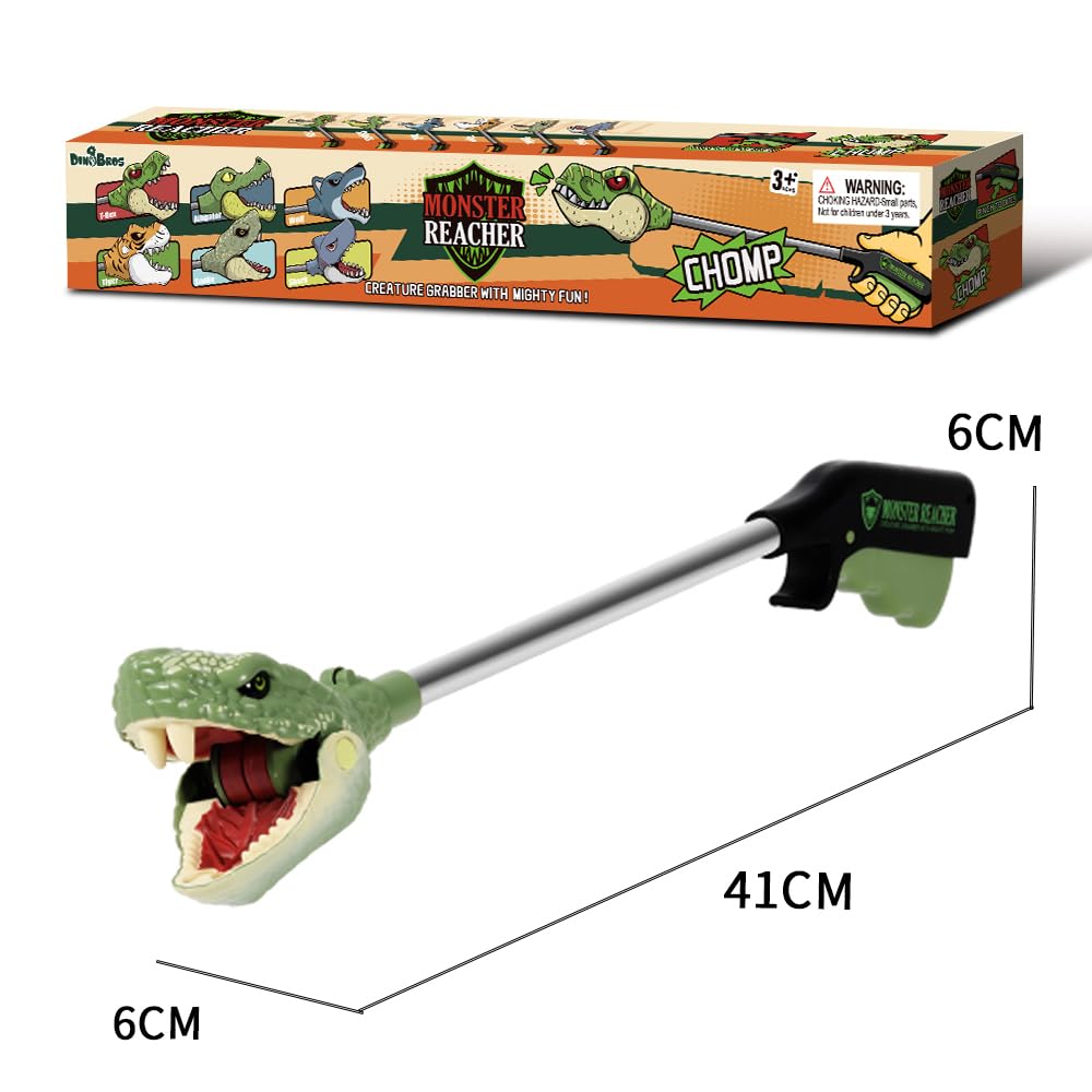 DINOBROS Snake Toy Grabber Reacher - Interactive Pick-Up Tool for Kids | 16-Inch Snake Chomper Head Design | Fun & Educational G