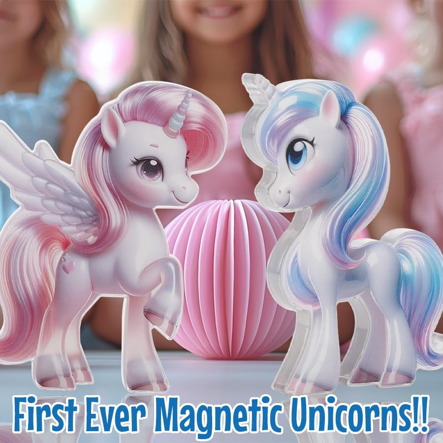 Little Pi Unicorn Toys For Girls Age 4-6 - Unicorn Magnetic Tiles Frozen Toys For Girls Age 4-7 - 3 Year Old Girl Gifts 4 Year Old Girl Birthday Gifts Magnetic Blocks Age 3 4 5 6 7 8