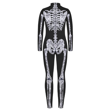 Remimi Kids Girls Halloween Skeleton Bodysuit Party Scary Cosplay Boys 3D Print Bone Skull Bodysuit Outfit Diamond L