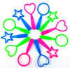 Honbay Bubble Wands - 12pcs Mix Color Circle Star Heart Shapes, Plastic Fun for Kids