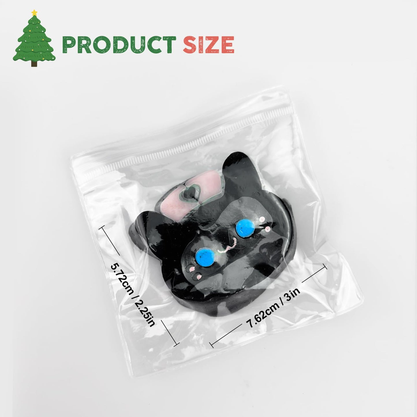 Taba Squishy Toys Valentines Cute Kawaii Cat Paw Squeeze Toys Sticky Squishy Fidget Toys Silicone Squeeze Toy for Stress Relief Cute Soft Toys Best Valentines Gift for Anniversary (Black CAT)