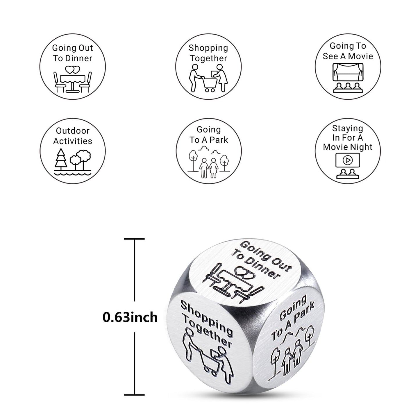 Couples Date Night Idea Stocking Stuffers for Adults Women Men White Elephant Gifts for Adults for Women Decision Dice Gift for