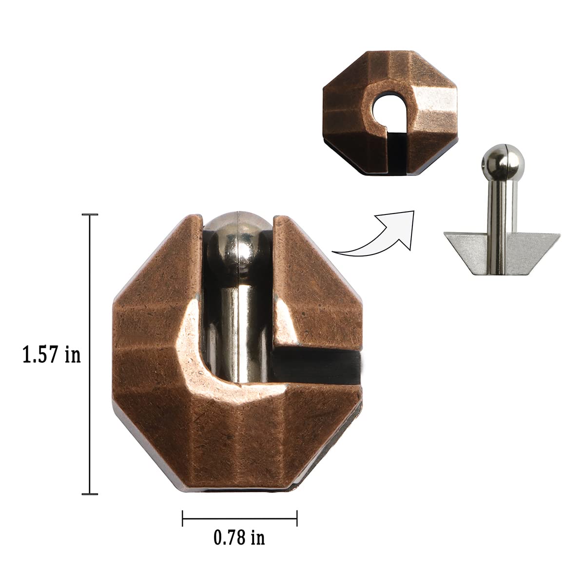 Mhy 3 Pieces Brain Teasers Metal Puzzles