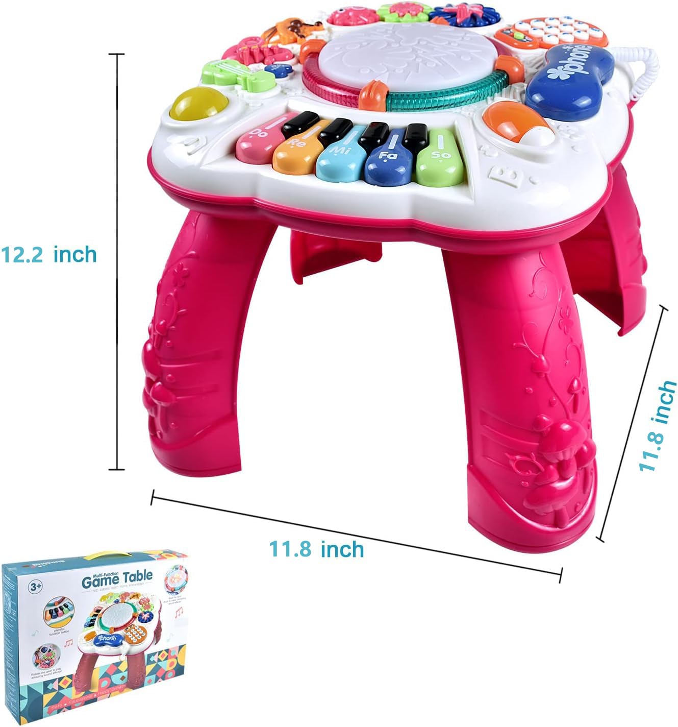 Dahuniu Baby Toy- Engaging Baby Activity Center For 6 12 18 Months Old- Safe, Sturdy, And Fun (11.8 X 11.8 X 12.2 Inches) (Red)