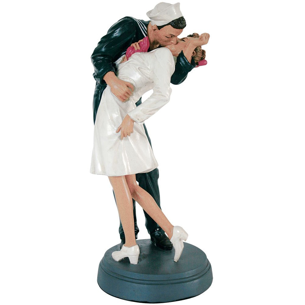 Pacific Giftware Unconditional Surrender Statue - WW2 Navy Sailor & Nurse Scene, Resin, Navy Blue, Model B01D7XQ7CG
