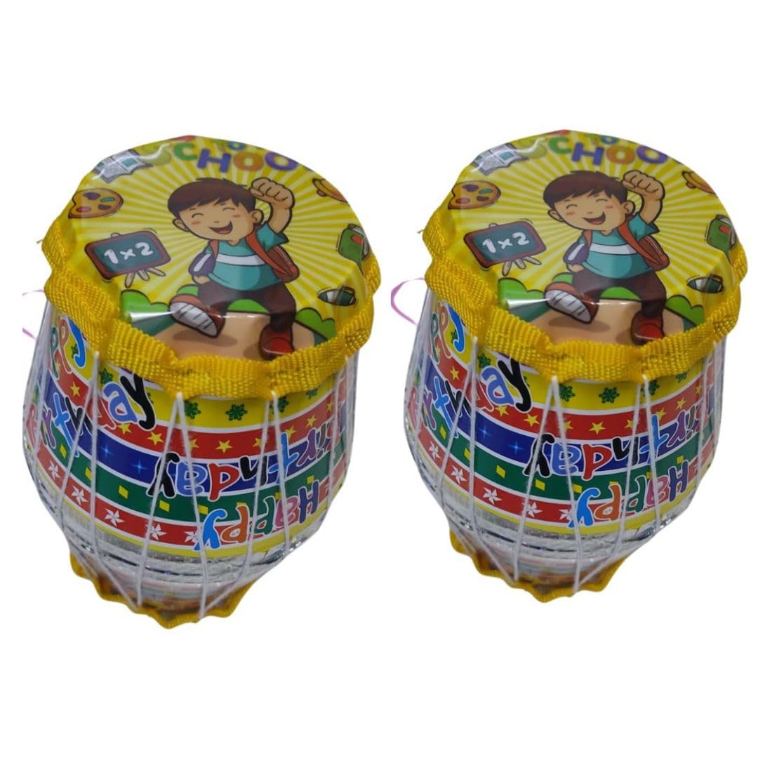 Atishay Retail Super 2 Pcs Combo Plastic Dholak Combo For Kids | Ages 14 Years (Small Size, MultiColour)