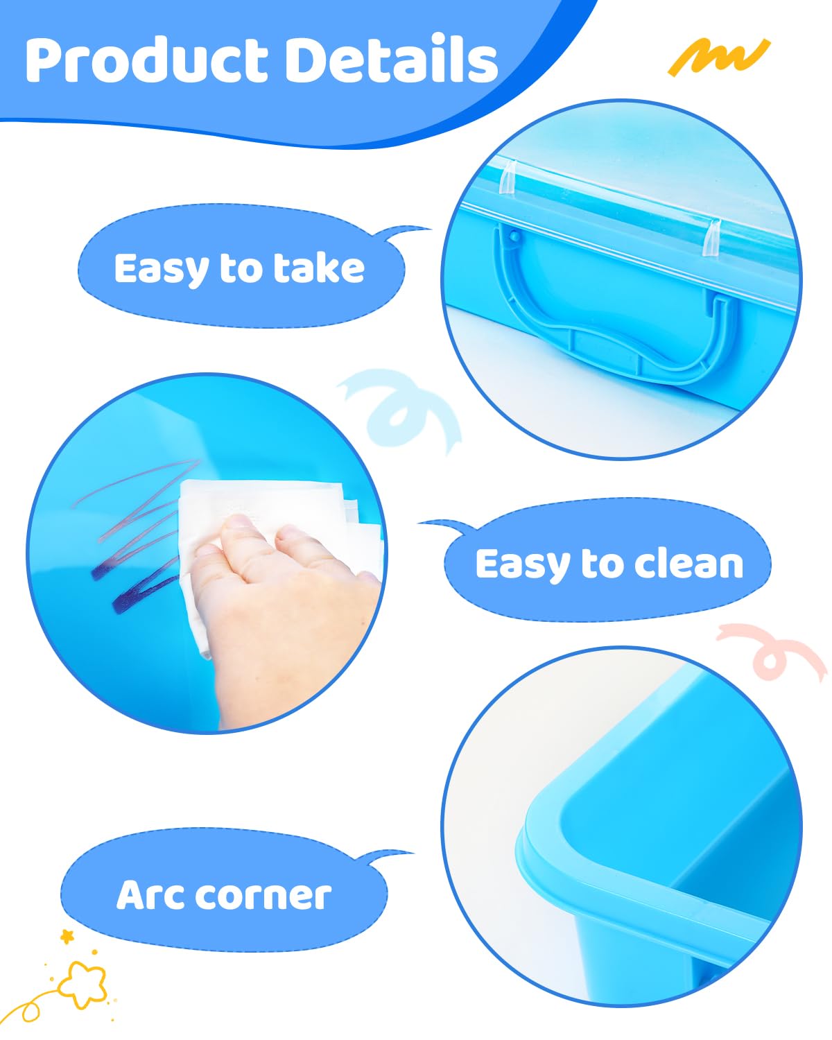 2 Pcs Sand Tray Sensory Bin With Lid And Handle, Portable Sensory Sandbox Container For Kids, Plastic Activity Tray For Toddlers