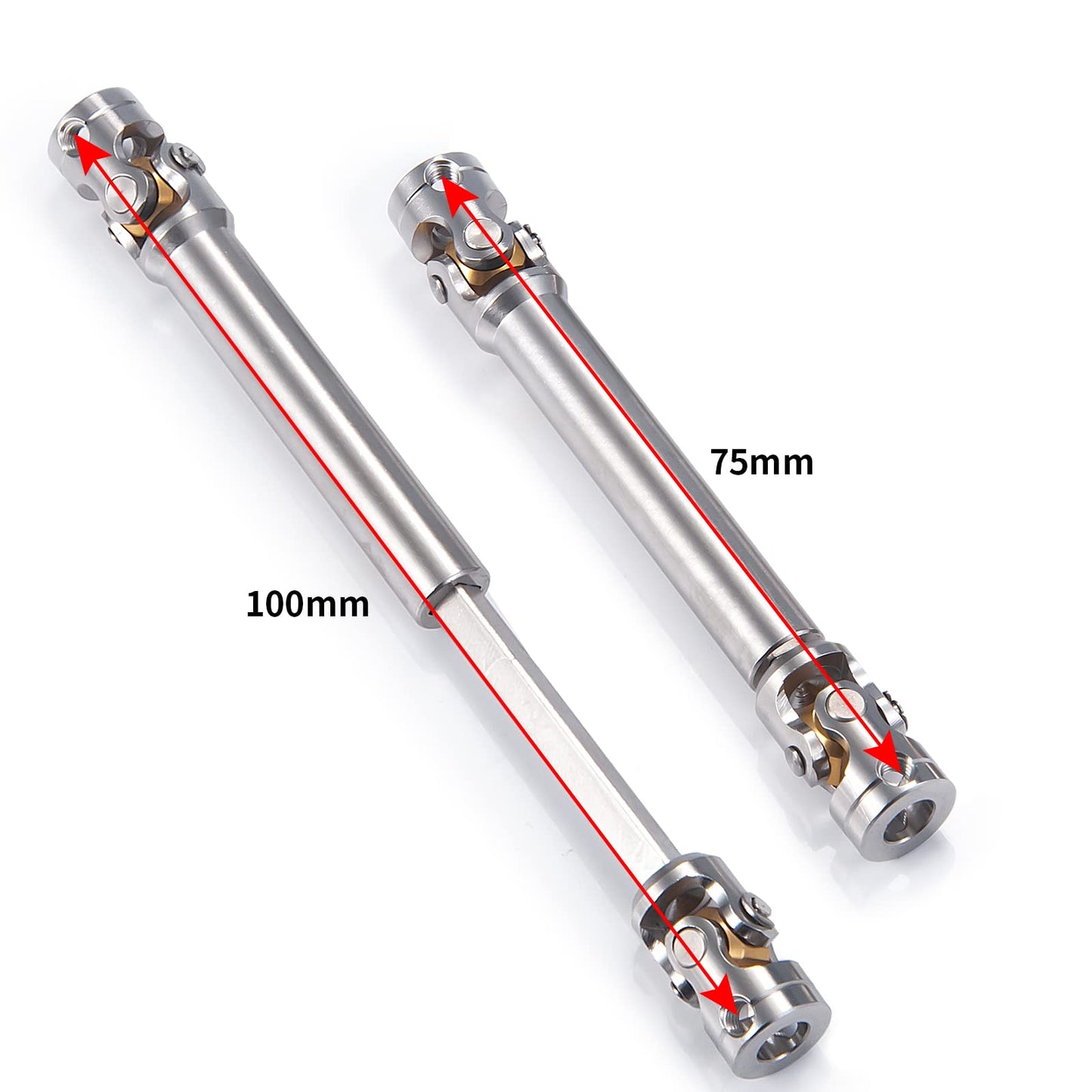 RC-Hub 1Pcs RC Driveshafts Metal Drive Shaft 45-50/47-57/55-67/60-80mm for 1:14 Tamiya Trailer Tractor Truck RC Crawler Car (75-