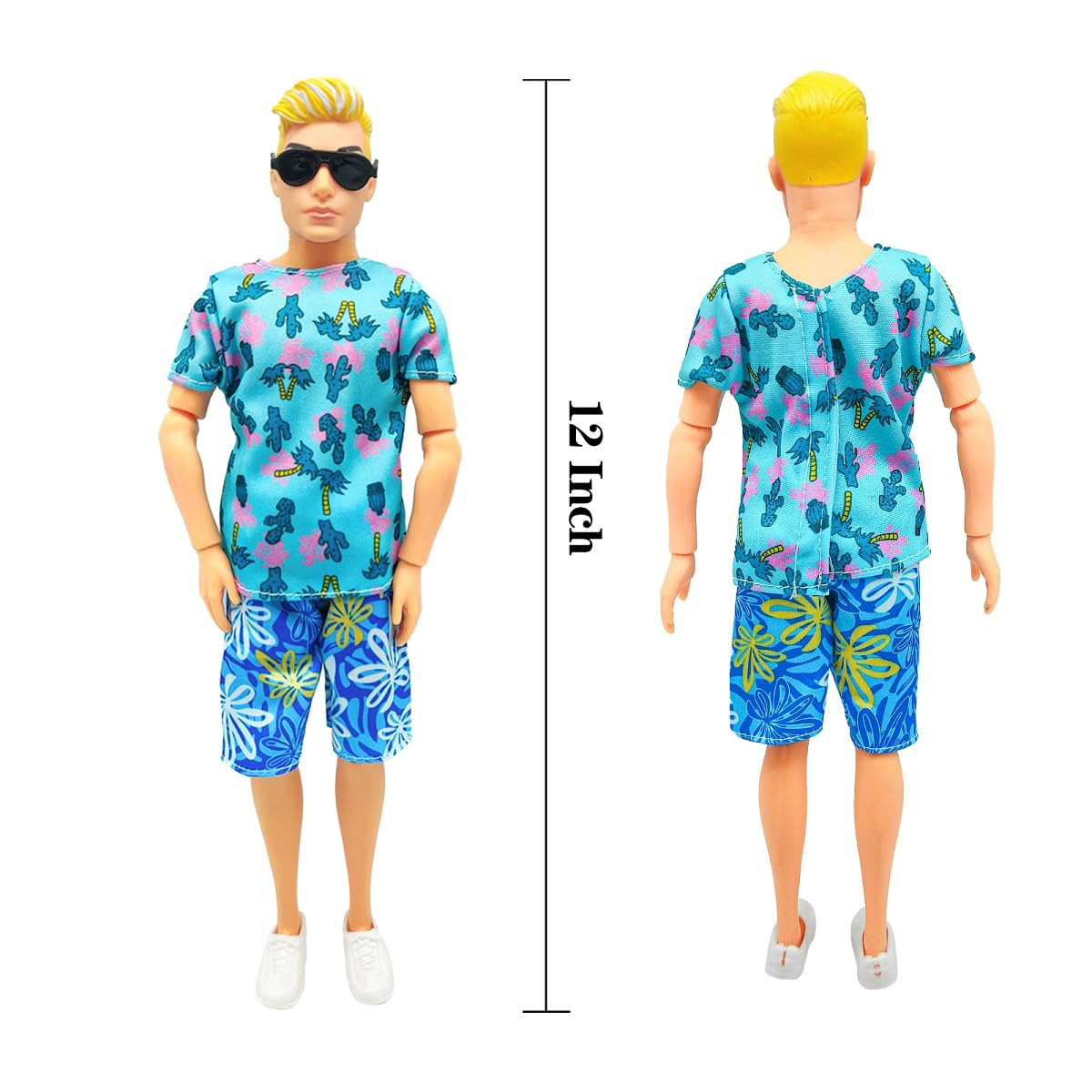 Flfuatt Stylish Fashions Girls Doll Toys, The Ultimate Fashionista Doll For Trendy Kids, 11.5 Inch Fashion Doll (Blue Short Slee