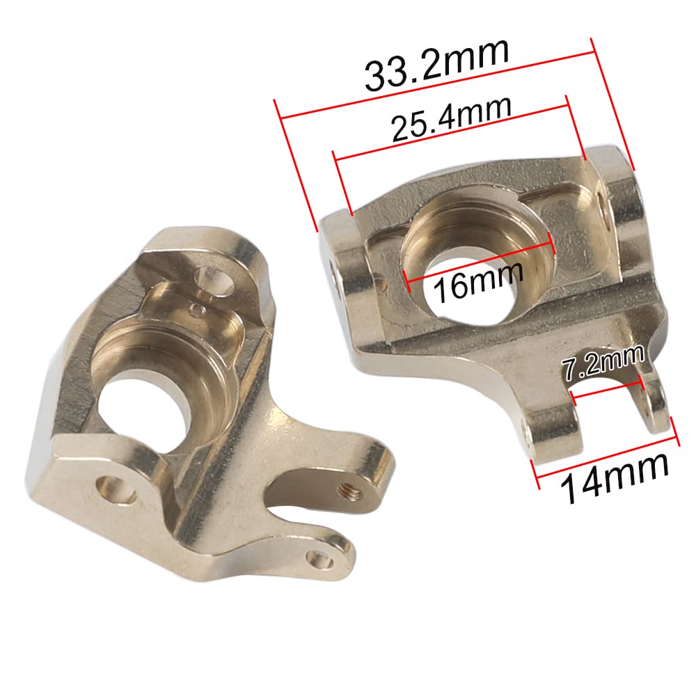RZXYLRC Heavy Duty Brass Front Steering Knuckles Carrier Weights for 1/10 RC Crawler SCX10 II 90046 Upgrades